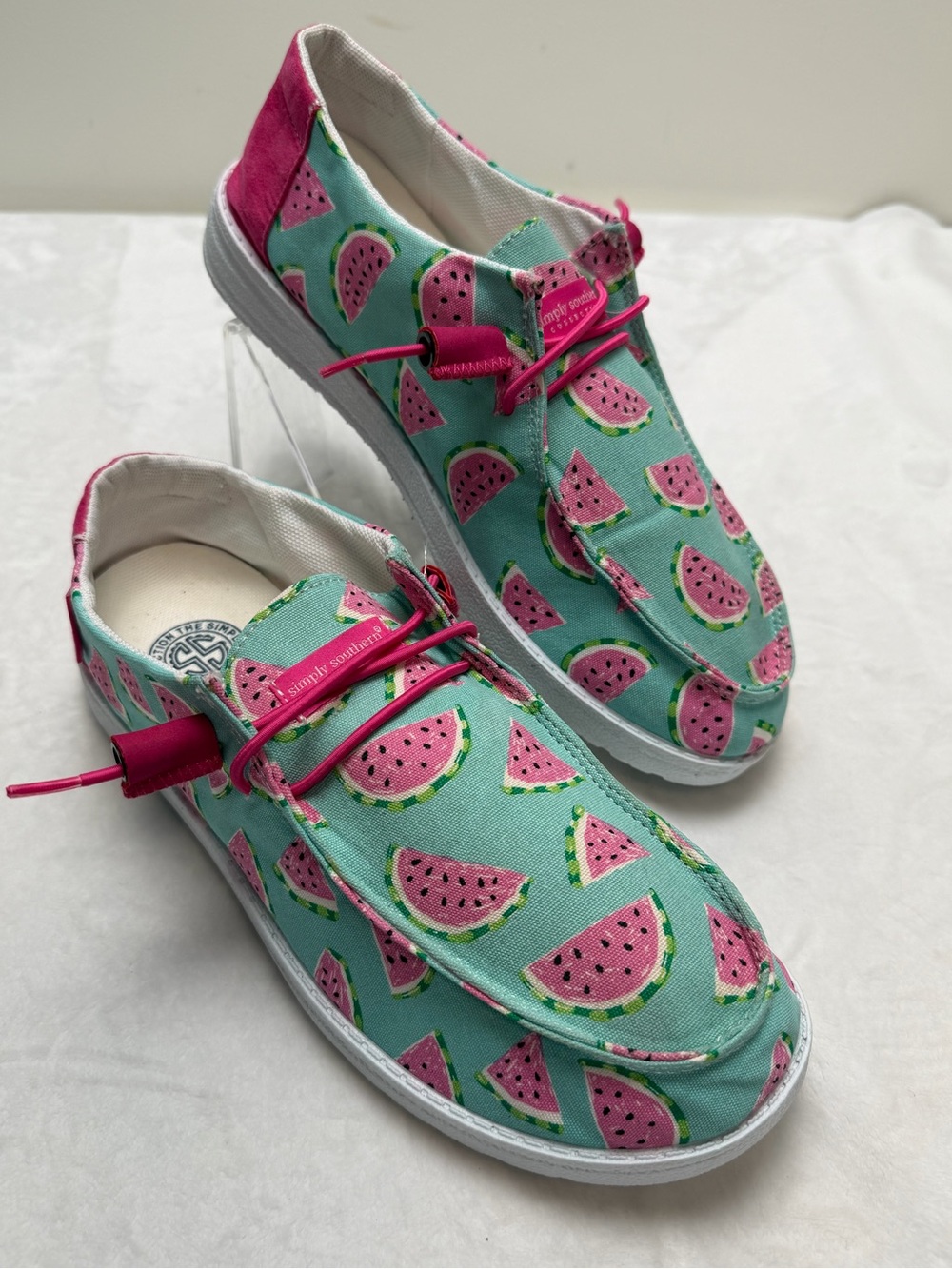 Simply Southern Watermelon Print Slip-On Shoes 9 Preppy Coastal Colorful NWOT